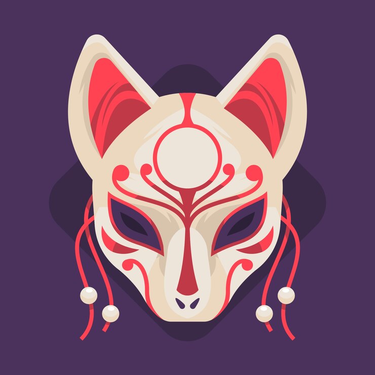 hand-drawn-flat-design-kitsune-mask-illustration_23-2149375986